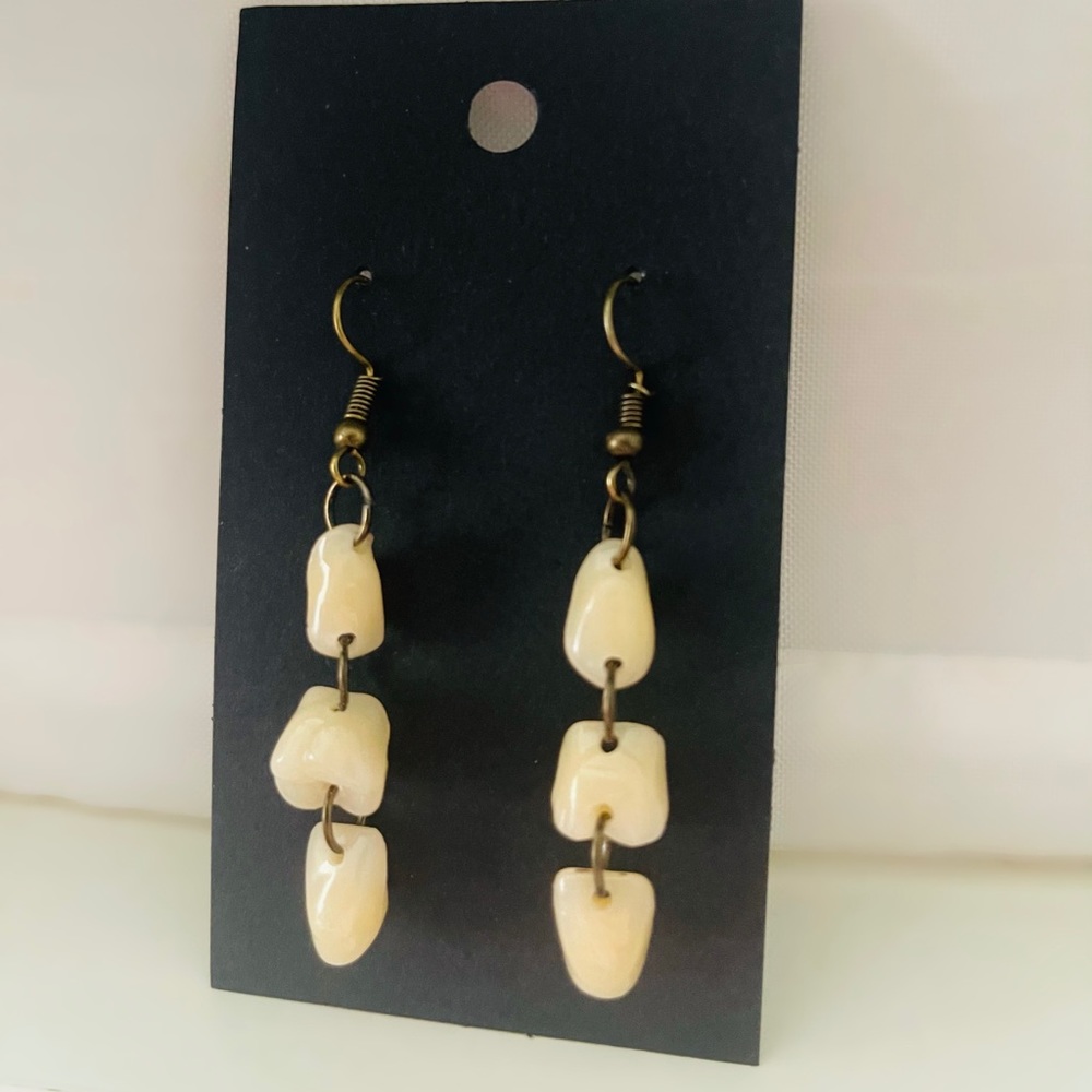 Funky Handmade Teeth Earrings. One of a kind!